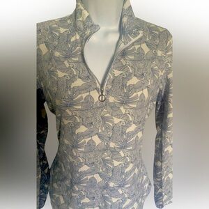 GGblue Luxe Sport Zip Top - XS navy white , polyester spandex